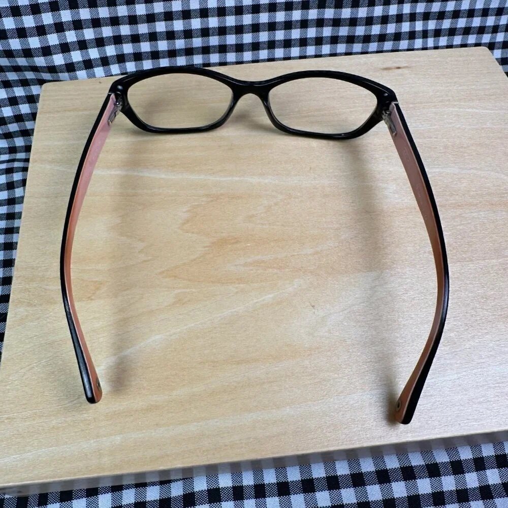 Coach 5053 Black Oval Acetate Eyeglasses Retro Style